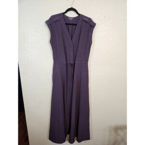 Athleta Womens Maxi Dress Pockets Sleeveless Drawstring Waist Purple Size L